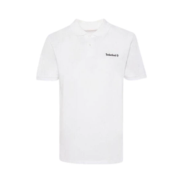 Timberland Small Linear Logo Print Polo Beyaz Erkek T-Shirt