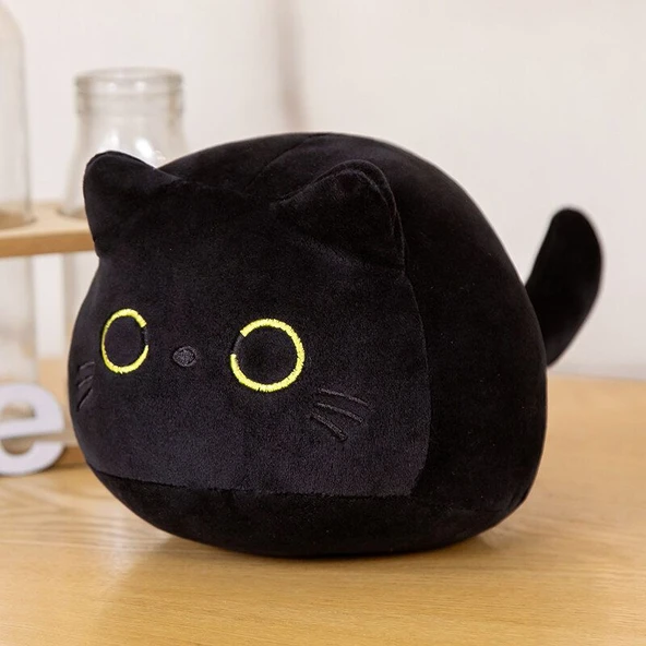Siyah Kedi Peluş Oyuncak - Siyah Kulaklı - 55cm