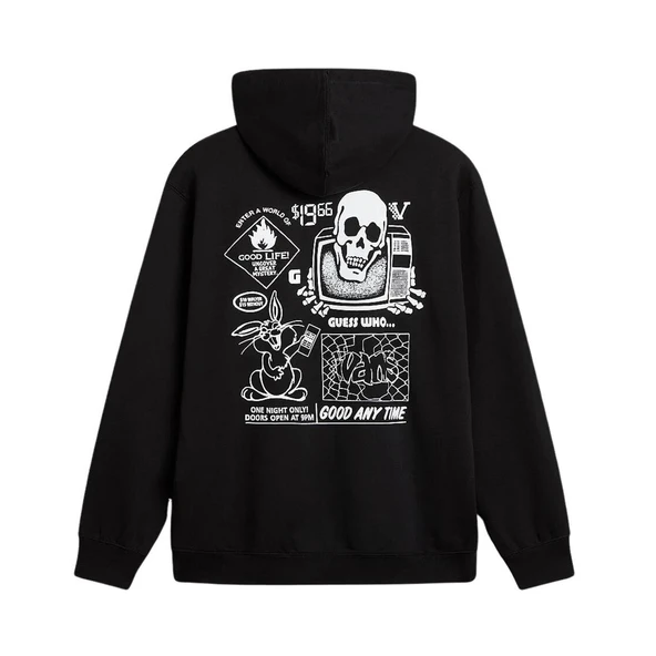 Vans Crazy Eddy 66 Loose PO Erkek Siyah Sweatshirt - Resim 2