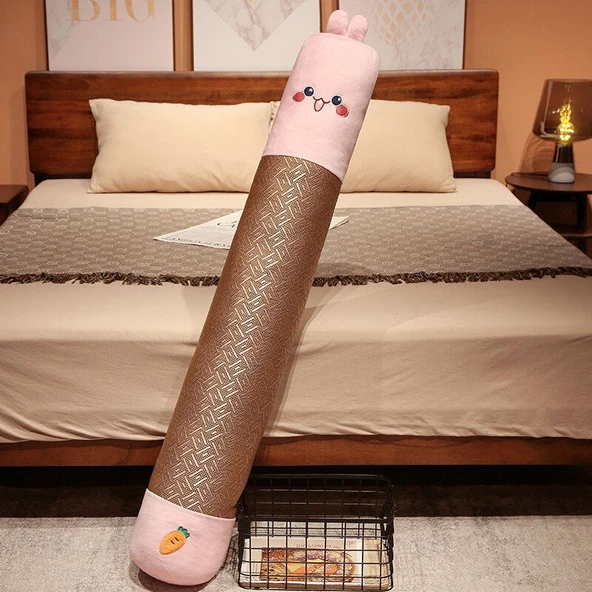 Tavşan Tasarımlı Uzun Şerit Peluş Yastık - 1 Metre