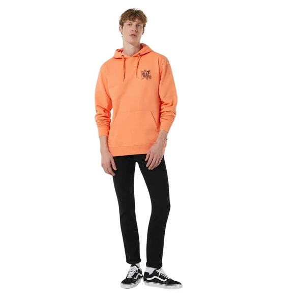Vans Palm Tree Po Erkek Turuncu Kapüşonlu Sweatshirt - Resim 3