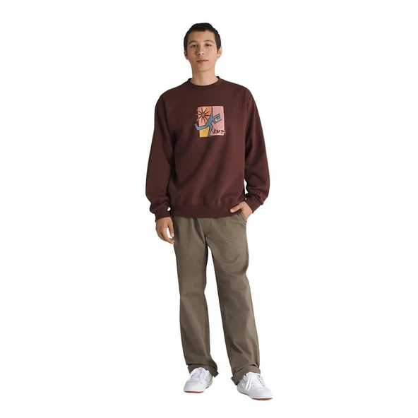 Vans Style Guy Loose Crew Erkek Kahverengi Sweatshirt - Resim 4