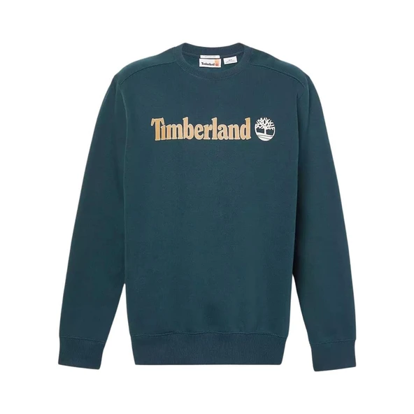 Timberland Linear Logo Crew Neck Sweatshirt Dark Sapphıre Erkek Sweatshirt