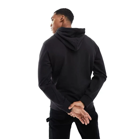 Timberland Small Linear Logo Print Hoodie Siyah Erkek Sweatshirt - Resim 2