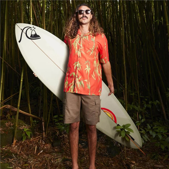 Quiksilver Bamboo Dna İsland Ss Erkek Kırmızı Gömlek - 6