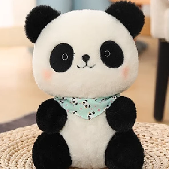 Yeşil Bandanalı Peluş Panda Oyuncak - 30cm