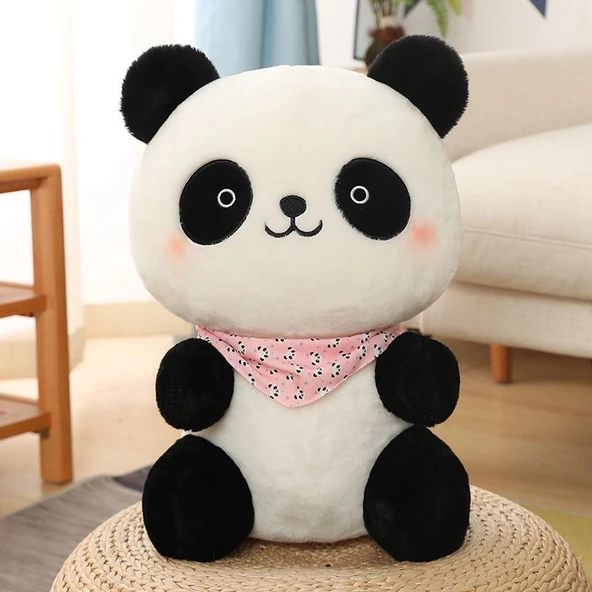 Pembe Bandanalı Peluş Panda Oyuncak - 30cm