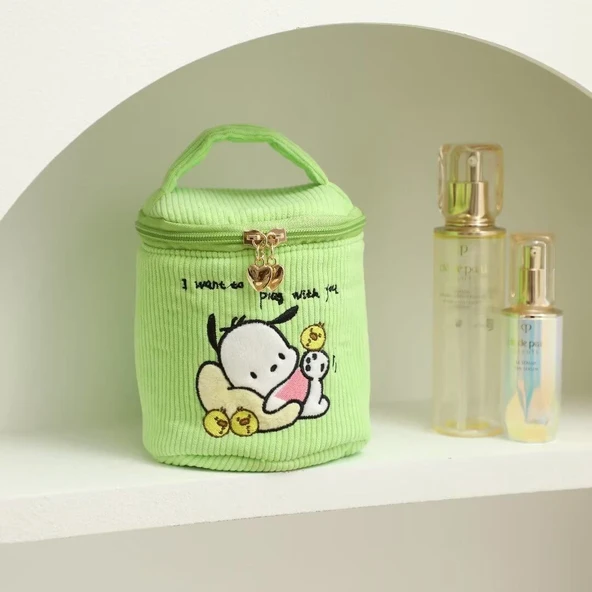 Peluş Makyaj Saklama Kutusu - Pochacco - 12x12x12cm