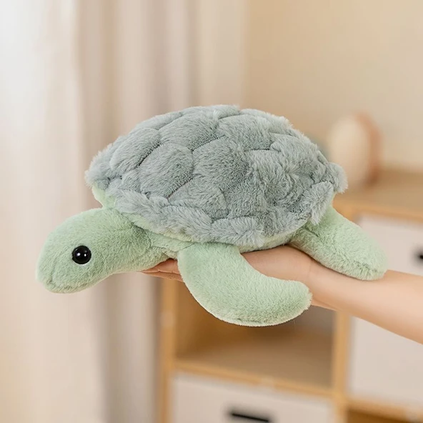 Sevimli Kaplumbağa Peluş Oyuncak Bebek - Yeşil, 38cm