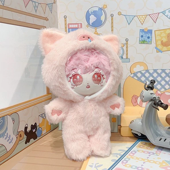 20cm Peluş Bebek Giysi Kıyafeti - Pembe Domuz