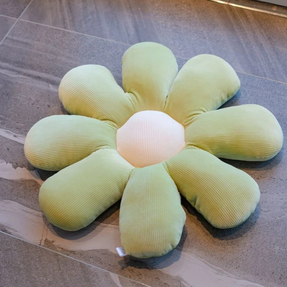Çiçek Peluş Yastık - Yeşil - 60cm - 11