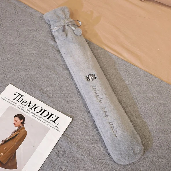 Peluş Sıcak Su Torbası - Gri - 72cm