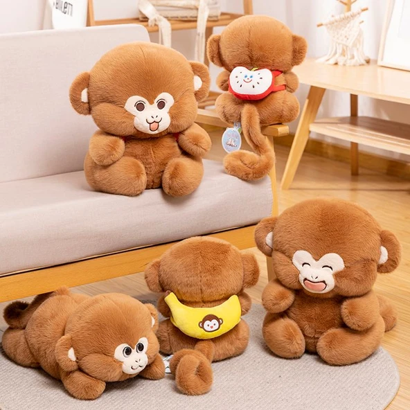 Muzlu Oturan Maymun Peluş Oyuncak - 30cm - 5