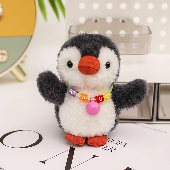 13cm Sevimli Penguen Peluş Oyuncak - Kolyeli Penguen