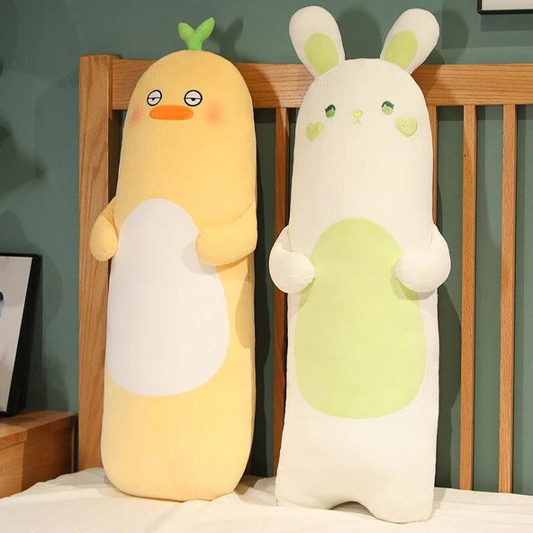 Çizgi Film Hayvan Uyku Bacak Yastığı Peluş Oyuncak - Kahve Ayı 90cm - 7