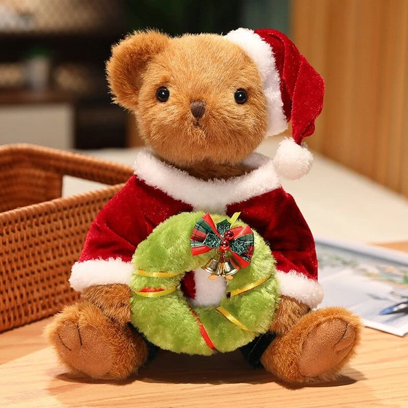 Noel Ayıcık 32cm - Açık Kahve Hediye Kutulu - 8