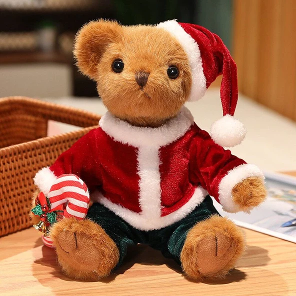 Noel Ayıcık 32cm - Açık Kahve Şeker Kamışlı - 10