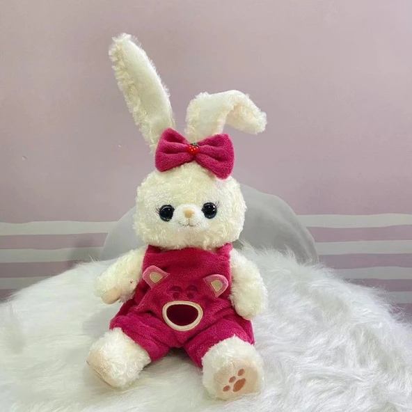 StellaLou Tavşan Bebek Elbisesi - Fiyonklu Çilek Ayı - 50cm