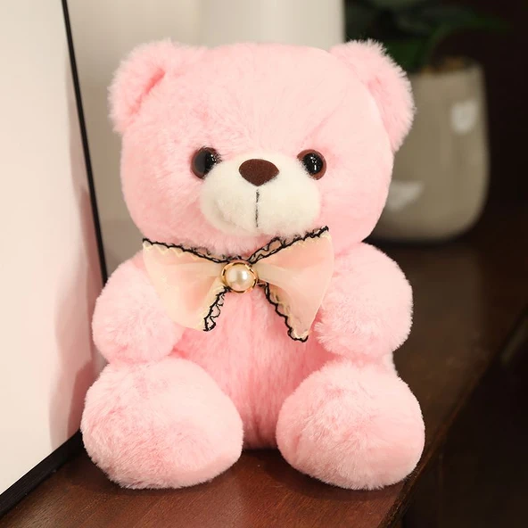 Çilek Aşkı Peluş Oyuncak Ayı 20cm - Kiraz Pembesi
