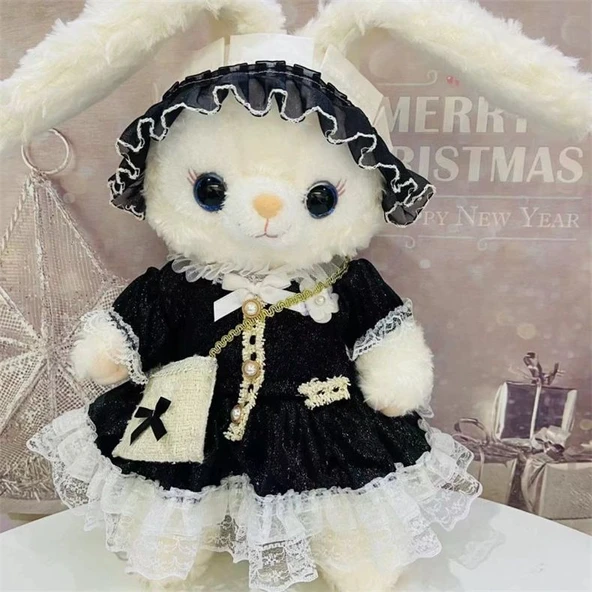 StellaLou Tavşan Bebek Elbisesi - Alice Pembe Kulaklı Tavşan - 50cm - 12