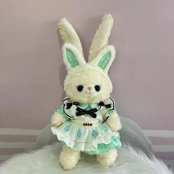 StellaLou Tavşan Bebek Elbisesi - Alice Yeşil Kulaklı Tavşan - 50cm