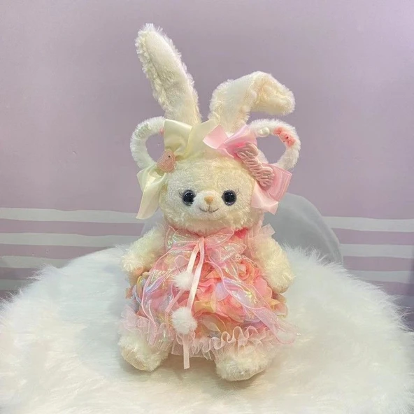 StellaLou Tavşan Bebek Elbisesi - Pembe Kum Saç Bandı - 50cm