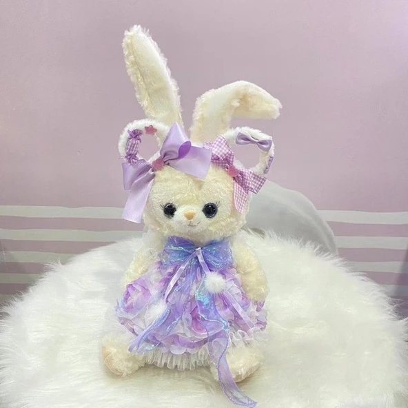 StellaLou Tavşan Bebek Elbisesi - Siyah Beyaz Ekose Ni Zi - 50cm - 6