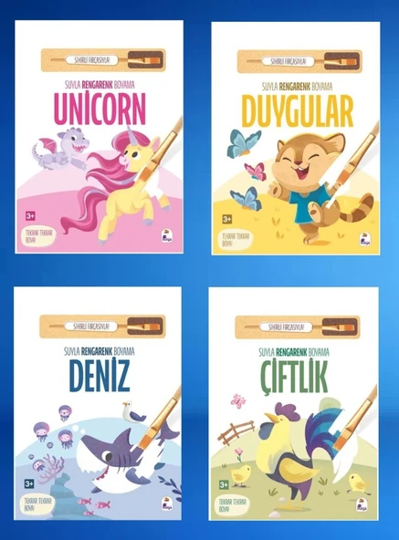 Suyla Rengarenk Boyama Seti 4 Kitap