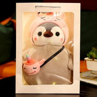 Peluş Penguen Oyuncak - Unicorn Hediye Kutulu - 35cm