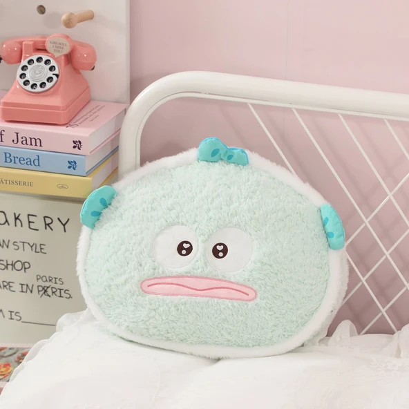 Tavşan Tüyü Fırça Çiçek Yastık - Çirkin Balık - 40cm