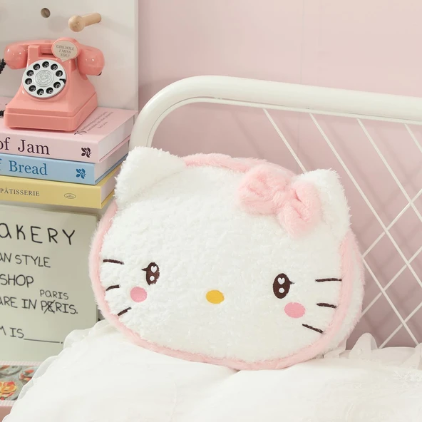 Tavşan Tüyü Fırça Çiçek Yastık - KT Kedi - 40cm