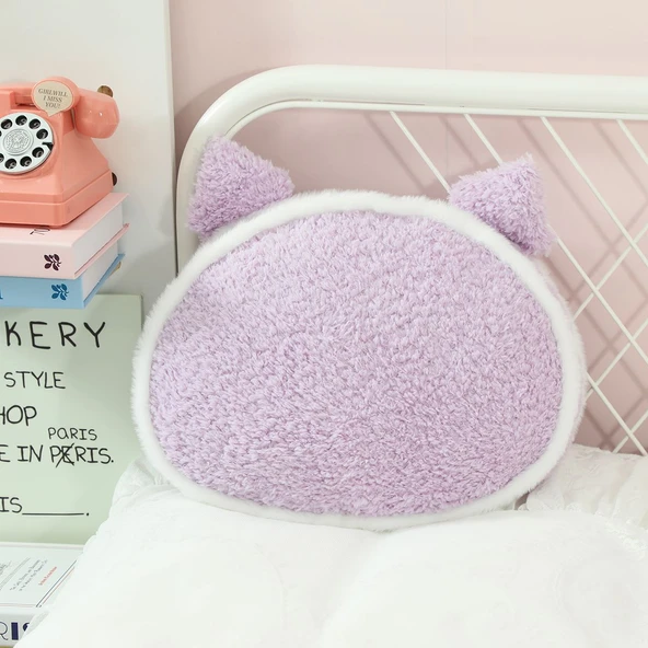 Tavşan Tüyü Fırça Çiçek Yastık - KT Kedi - 40cm - 12