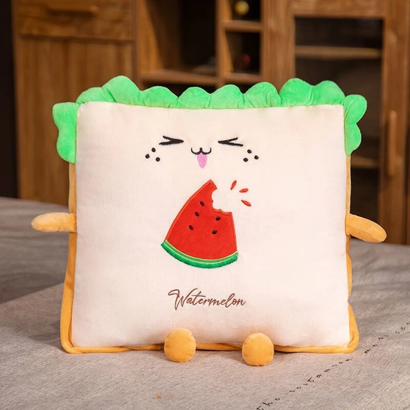 Karpuz Tasarımlı Peluş Klima Battaniyesi - 40cm