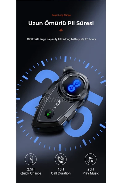 4+1 Kişi Bağlantılı Motosiklet Kask Kulaklık İnterkom 1000 mAh Pil Kapasite - 4