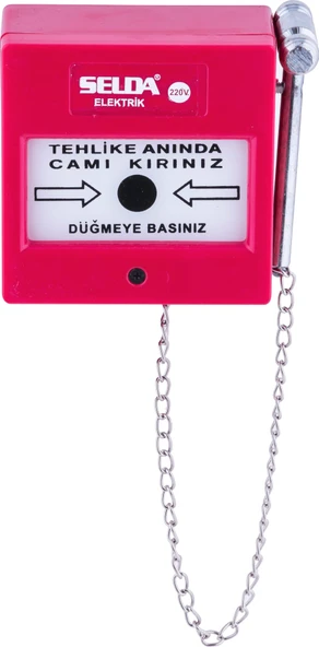 1016-Ç 220V İkaz Butonu Kare (Çekiçli)