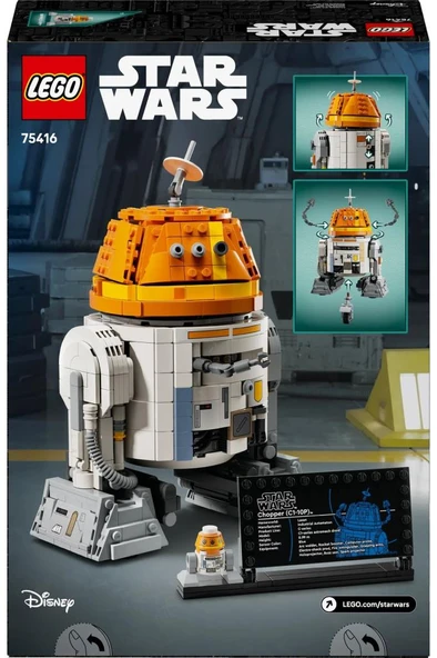 LEGO 75416  Star Wars: Ahsoka™ Chopper (C1-10P)™ Astromech Droidi - 10+ Yaratıcı Yapım Seti (1039 Parça) - 4