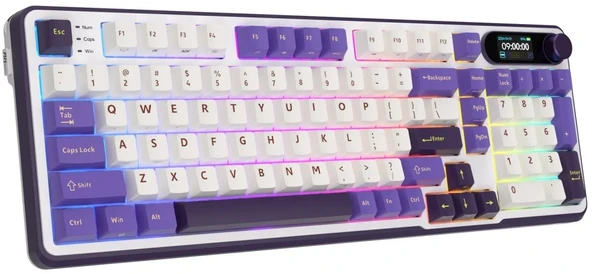 Royal Kludge S98 Beyaz-Mavi RGB Kablosuz US Gaming Klavye - 6