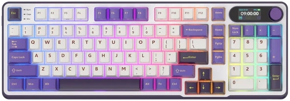 Royal Kludge S98 Beyaz-Mavi RGB Kablosuz US Gaming Klavye