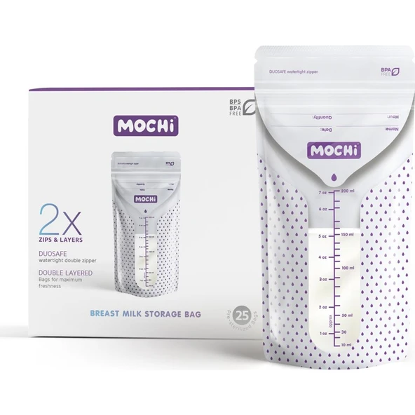 Mochi Anne Sütü Saklama Poşeti 25 Adet 200ml - 2