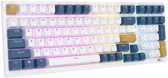 Royal Kludge RK98 Beyaz-Mavi RGB Kablosuz US Gaming Klavye - 4