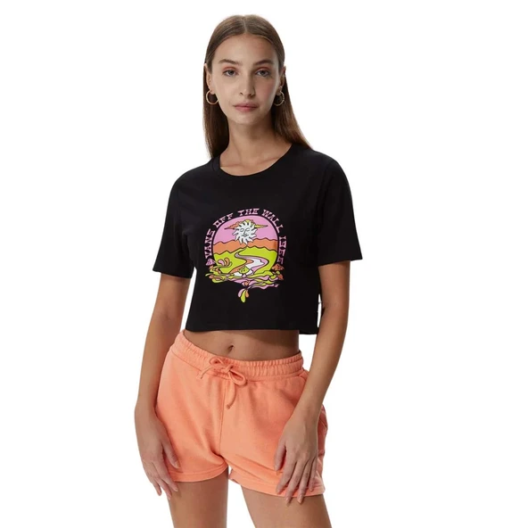 Vans Resort Mix Cropped Kadın Siyah T-Shirt - 2