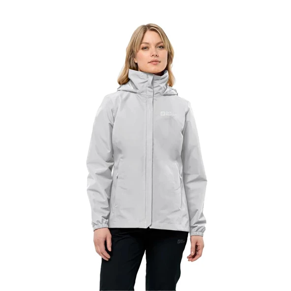 Jack Wolfskin Stormy Point 2L Jkt W Kadın Gri Outdoor Ceketi - Resim 2