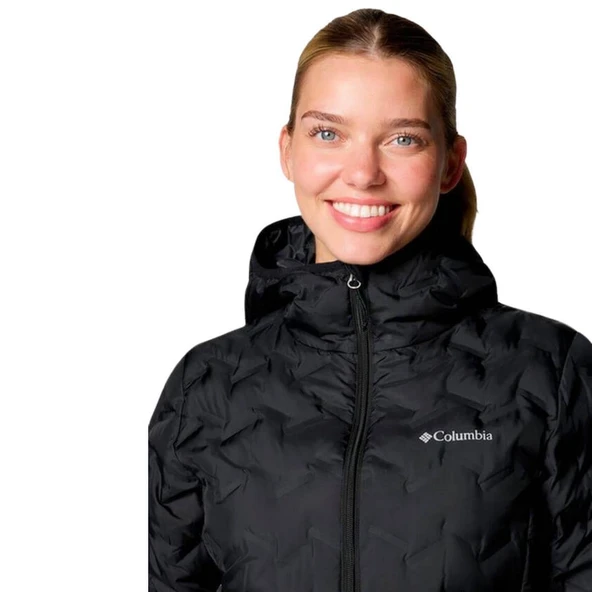 Columbia Delta Ridge II Down Hooded Jacket Kadın Siyah Kaz Tüyü Mont - 5