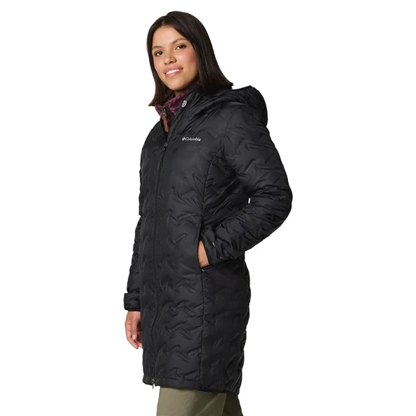 Columbia  Delta Ridge II Long Down Jacket Kadın Siyah Mont - Resim 4