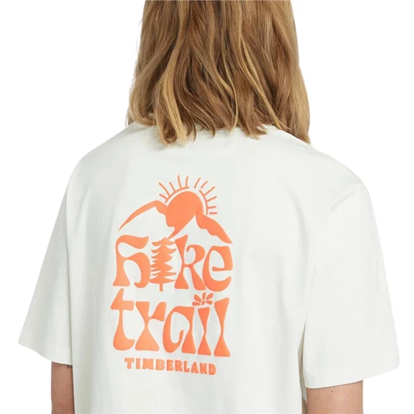 Timberland Hıke Lıfe Graphıc Short-Sleeve Tee Vıntage Whıte Kadın T-Shirt - 4