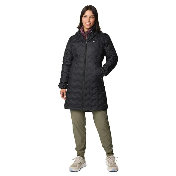 Columbia  Delta Ridge II Long Down Jacket Kadın Siyah Mont - Resim 5