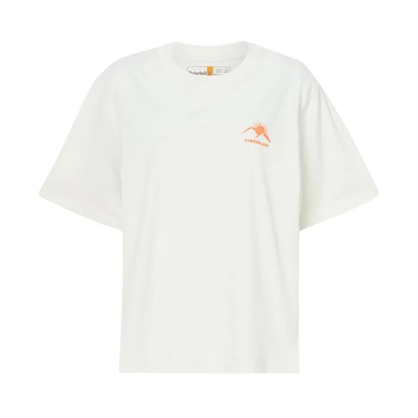 Timberland Hıke Lıfe Graphıc Short-Sleeve Tee Vıntage Whıte Kadın T-Shirt