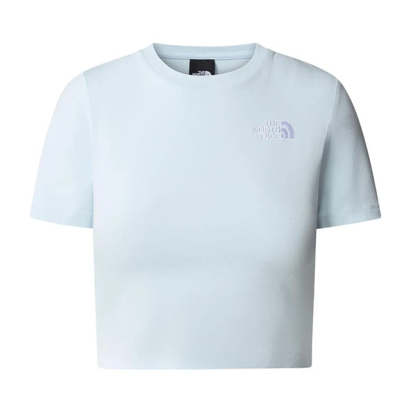 The North Face W S/S Essential Cropped Slim Tee Kadın Mavi T-Shirt