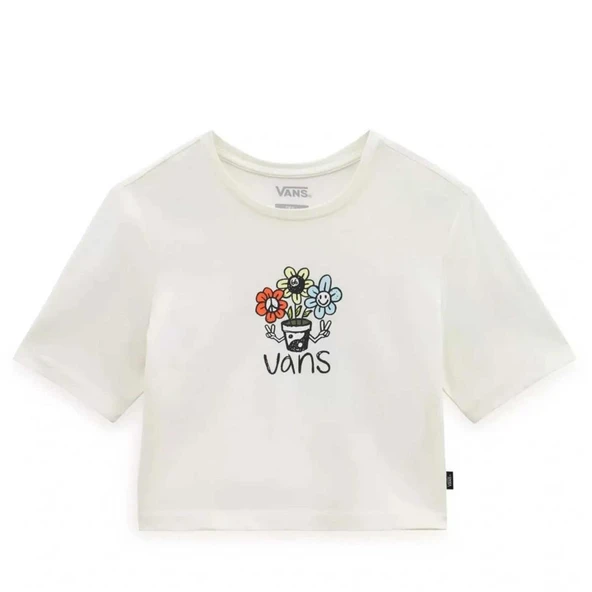 Vans Peace Pot Cropped Kadın Beyaz T-Shirt