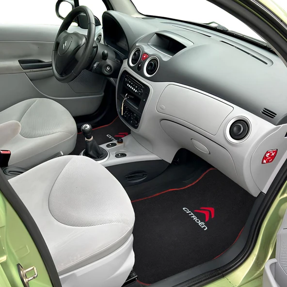 Citroen Nakış İşlemeli 5 Parça Siyah Araç Oto Halı Paspas Citroen Araç Oto Aksesuarları - 7